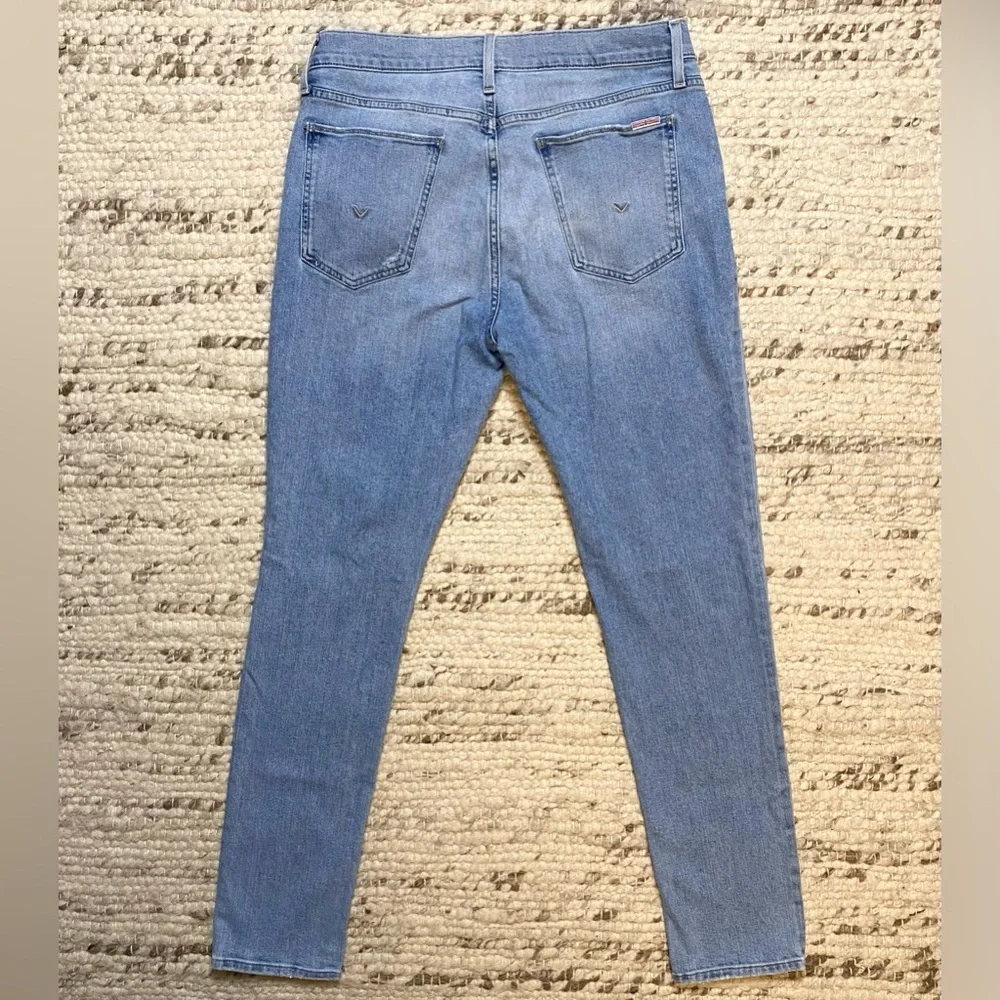 Hudson Light Wash Distressed Slim Straight Jeans, Size 34